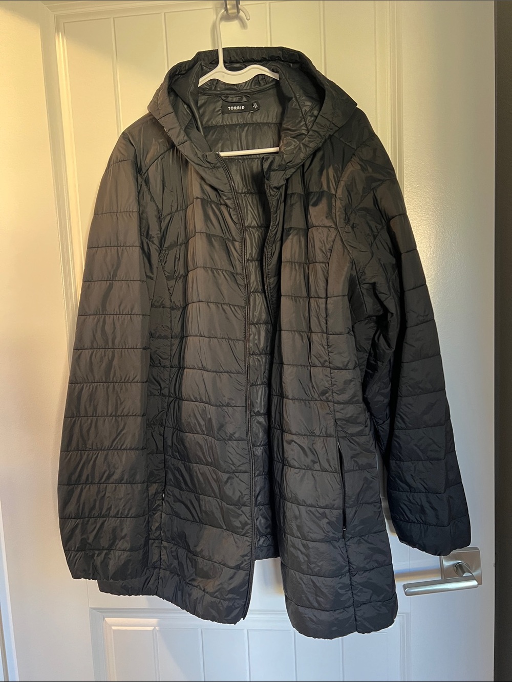 torrid Black Quilted Hooded Lightweight Jacket